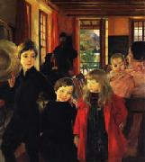 Albert Besnard A Family oil